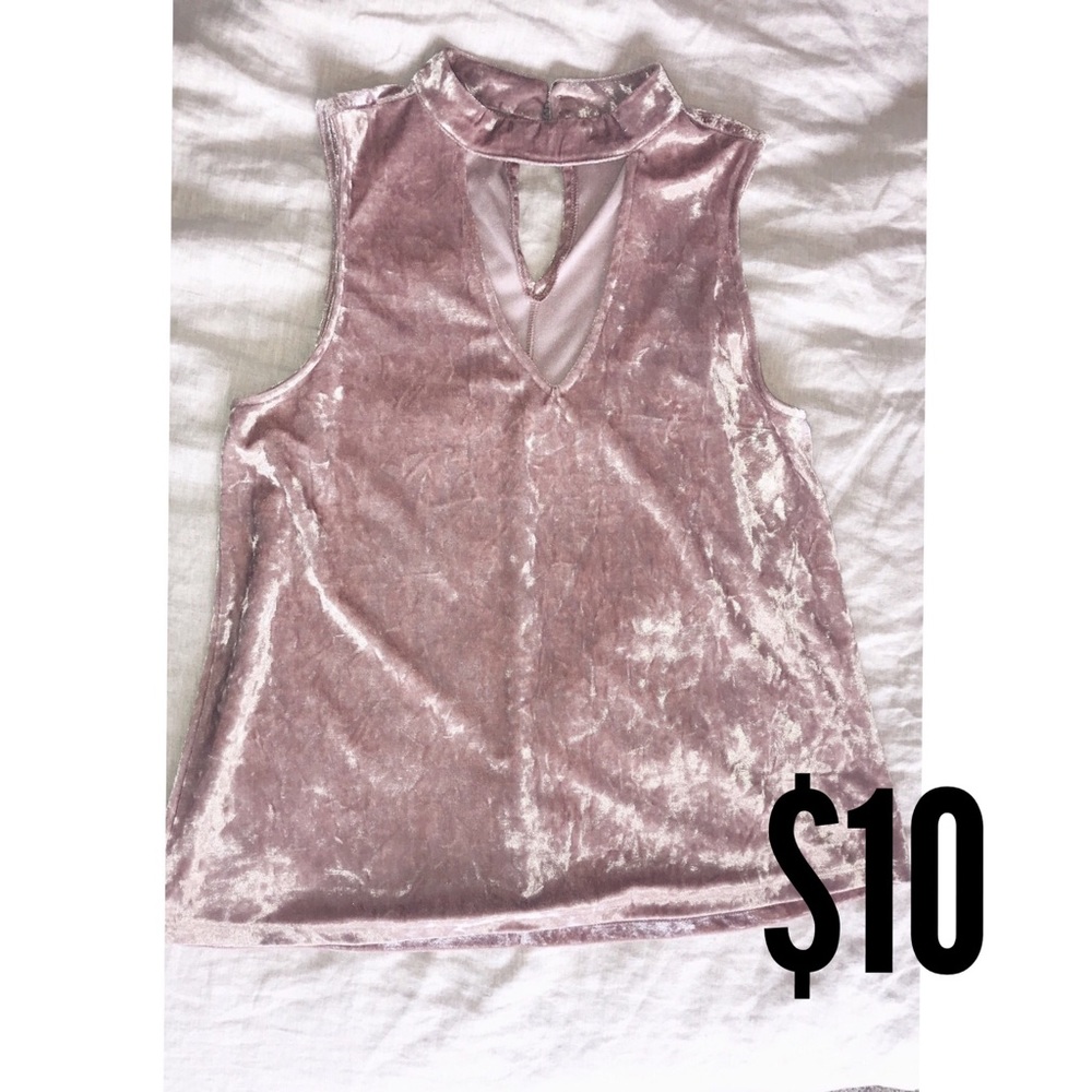 Light Pink Velvet Peep-Hole Shirt — only worn ONCE